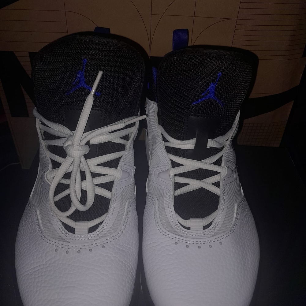 Nike Men's White and Black Sneakers with Blue Accents